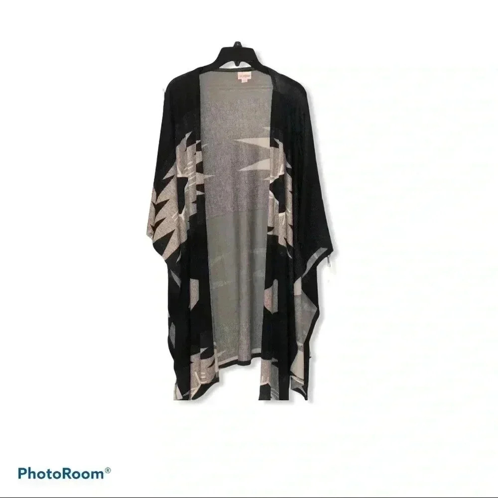 Lularoe cardigan/black and white & gray sz sm-m